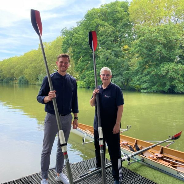 Special Guest: Olympiasieger Andreas Kuffner (li) als Speaker in unserem Teamtraining Rudern